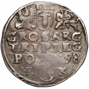 Zygmunt III Waza, Trojak Wschowa 1598 - HR-K - przebicie G/X
