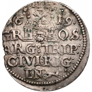 Zygmunt III Waza, Trojak Ryga 1619 - większe popiersie