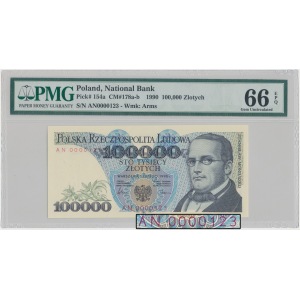 100.000 złotych 1990 - AN 0000123 - PMG 66 EPQ