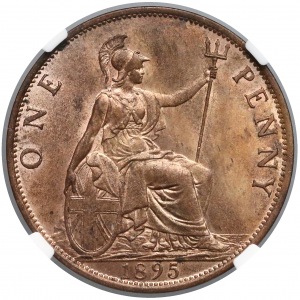 United Kingdom, Victoria, Pence 1895 - NGC MS62 RB