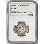 Meksyk, 25 centavos 1889 - NGC MS63