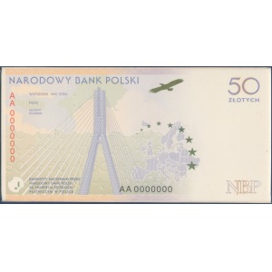 PROJEKT banknotu 50 zł 2004 na wejście Polski do UE - ORZEŁ