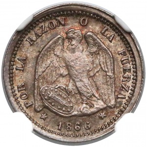 Chile, 1/2 decimo 1866 - NGC MS65