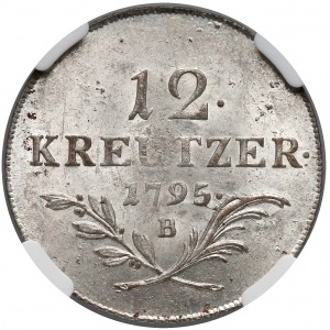 Austria, Franz II, 12 kreuzer 1795-B - NGC MS63