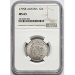 Austria, Franciszek II, 12 krajcarów 1795-B - NGC MS63