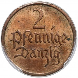 Wolne Miasto Gdańsk, 2 fenigi 1937 - PCGS MS63 RB