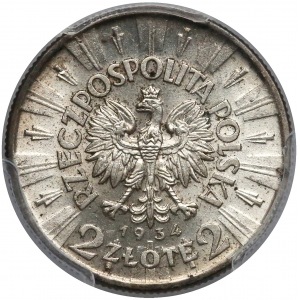 Piłsudski 2 złote 1934 - PCGS MS62