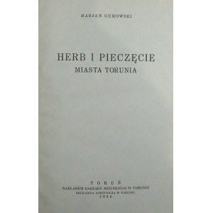 Gumowski, Herby i pieczęcie miasta Torunia 1934