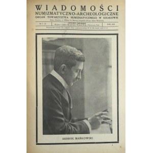 Wiadomości Numizmatyczno-Archeologiczne Rocznik 1924 ex. Mękicki