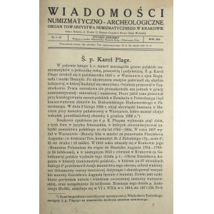Wiadomości Numizmatyczno-Archeologiczne Rocznik 1926