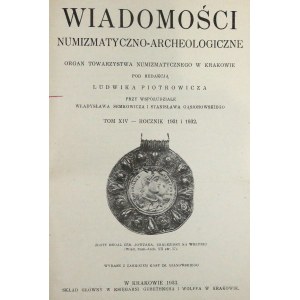 Wiadomości Numizmatyczno-Archeologiczne Rocznik 1931 i 1932