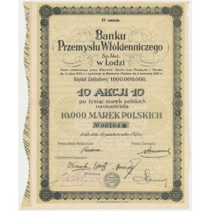 Bank Przemysłu Włókienniczego w Łodzi, 10x 1.000 mk 1923