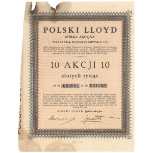 POLSKI LLOYD Spółka Akcyjna, 10x 100 zł 1931