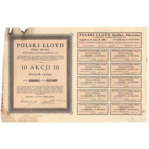 POLSKI LLOYD Spółka Akcyjna, 10x 100 zł 1931