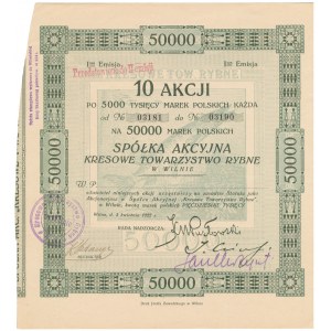 Kresowe Towarzystwo Rybne w Wilnie, 10x 5.000 mk 1922