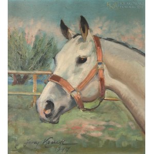 Jerzy KOSSAK (1886-1955), Głowa siwego konia (1947)