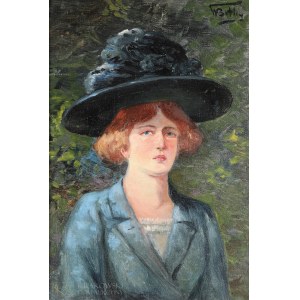 Wojciech BETLEY (1867-1920), Portret damy w kapeluszu