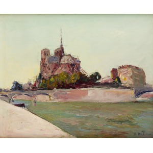 Włodzimierz Terlikowski (1873 - 1951), Widok na Île de la Cité w Paryżu, 1929