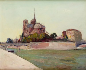Włodzimierz Terlikowski (1873 - 1951), Widok na Île de la Cité w Paryżu, 1929