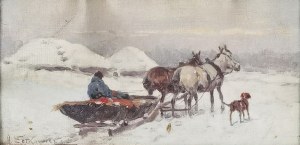 Adam SETKOWICZ (1876-1945), Motyw zimowy - Powrót z miasta