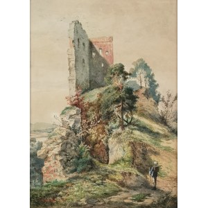 Stanisław Ignacy Poraj FABIJAŃSKI (1865-1947), Widok na ruiny zamku, 1886
