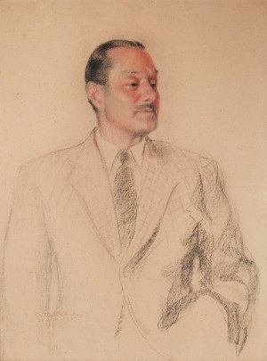 Aniela (Lela) PAWLIKOWSKA (1901-1980), Portret młodego mężczyzny, 1952