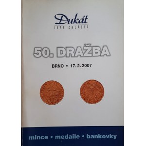Katalog aukcyjny, 50 aukcja Dukat Brno, 2007 r.