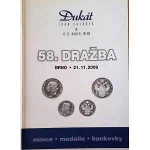 Katalog aukcyjny, 58 aukcja Dukat Brno, 2009 r.