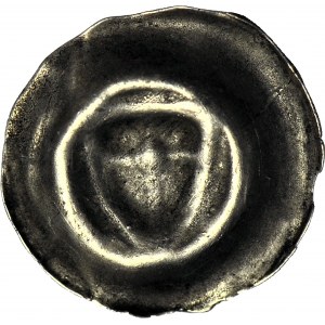 Zakon Krzyżacki, Brakteat 1307-1318, Tarcza z krzyżem bez ozdobników, kula po środku