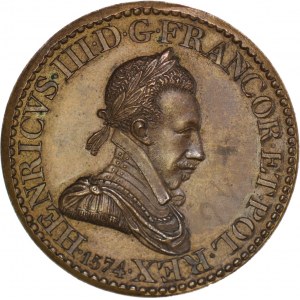 Medal Henryk Walezy z datą 1574–mylnie opisany przez Raczyńskiego i Czapskiego Brąz.