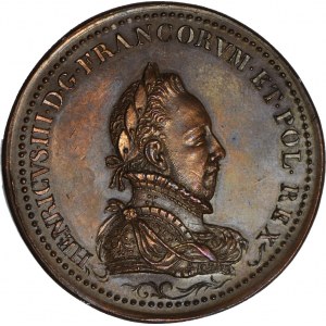 Medaile 1587r vypořádání francouzského a polského krále Jindřicha III. s žoldnéřskými oddíly HCz-R1