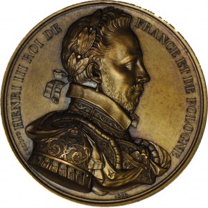 Medal ze suity królewskiej- Henryk III król Francji i Polski. Piękny stan!