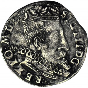 R-, Zygmunt III Waza, Trojak 1598, Wilno, głowa Wołu (Lidman), rzadszy rocznik