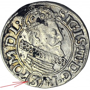 RR-, Zygmunt III, Trzykrucierzówka 1616 Kraków, odwrócone 3