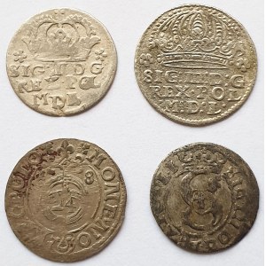 Zygmunt III Waza, Zestaw czterech monet srebrnych, ciekawy