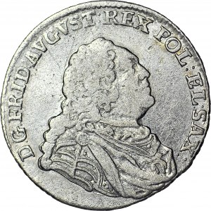 R-, August III Sas, 1/6 thaler 1763 EDC, Leipzig, rare, R3