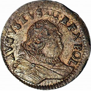 August III Saxon, 1754 penny, letter H, large head