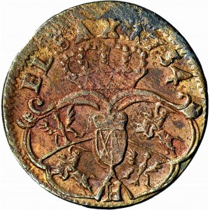 August III Saxon, 1754 penny, letter H, large head