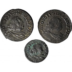 August III Sas, 2 x Grosz 1755 i Szeląg 1754 H