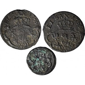 August III Sas, 2 x Grosz 1755 i Szeląg 1754 H