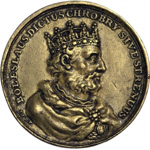 Medal Suity Królewskiej autorstwa Holzhaeussera, Władysław Łokietek, odlew w brązie z huty Białogon
