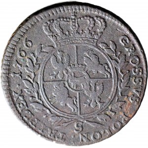 Stanisław A. Poniatowski, Trojak 1766, Kraków, zbrojarz, piękny