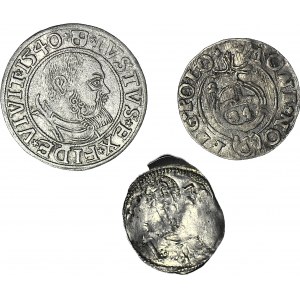 Lot 3 szt. - grosz Królewiec 1540, półtorak Zygmunt III 1624, denar