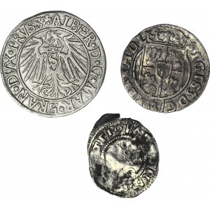 Lot 3 szt. - grosz Królewiec 1540, półtorak Zygmunt III 1624, denar