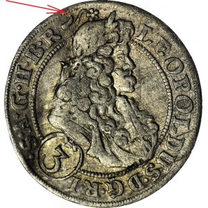 RR-, Śląsk, Leopold I, 3 krajcary 1701 CB, Brzeg, KWIATEK