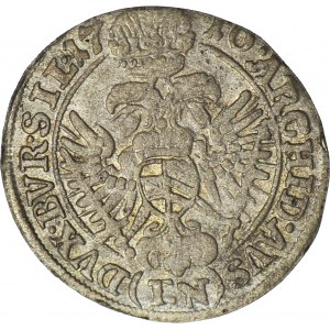 R-, Śląsk, Józef I, Wrocław, 3 krajcary 1710 FN, AVS...SILR-, rzadki rocznik