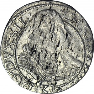 RR-, Śląsk, Chrystian wołowski, 3 krajcary 1668, Brzeg, mniejszy krążek