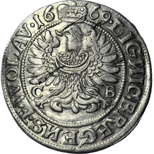 Śląsk, Chrystian wołowski, 3 krajcary 1669, Brzeg