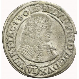 Śląsk, Księstwo Oleśnickie, Sylwiusz Fryderyk, 6 krajcarów 1674 SP, Oleśnica