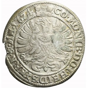 Śląsk, Księstwo Oleśnickie, Sylwiusz Fryderyk, 6 krajcarów 1674 SP, Oleśnica